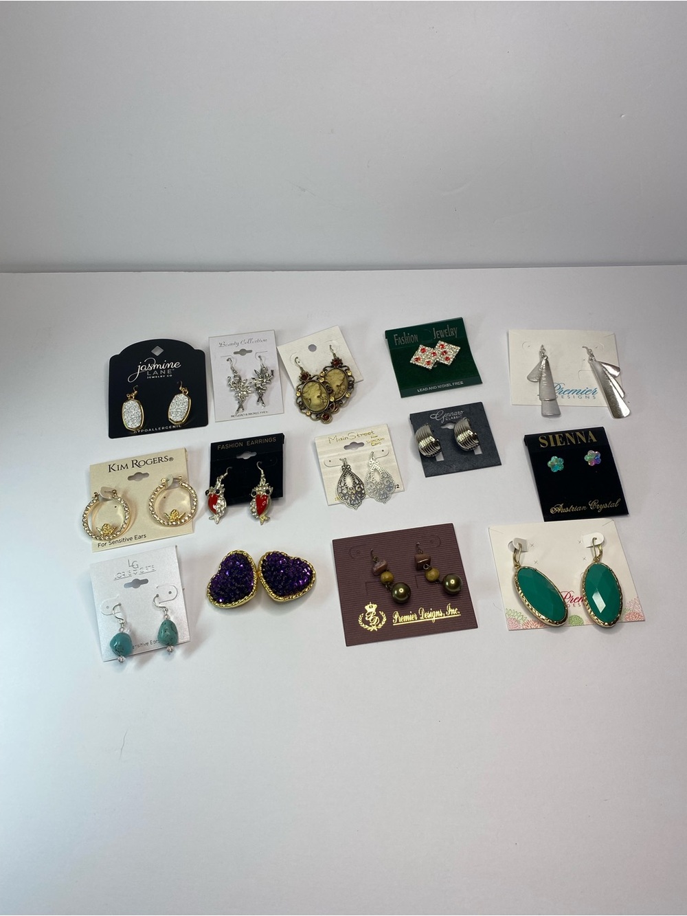 NWT & Vintage Jewelry Lot - 13 Earring Pairs + Rhinestone Dice Brooch